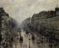 モンマルトル大通り 霧の朝 1897年 カミーユ・ピサロ パリジャン
